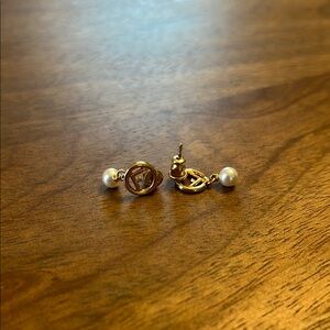 Fendi gold and pearl earrings